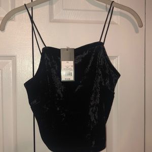 - SOLD-Extra Small Black and White Crop Top